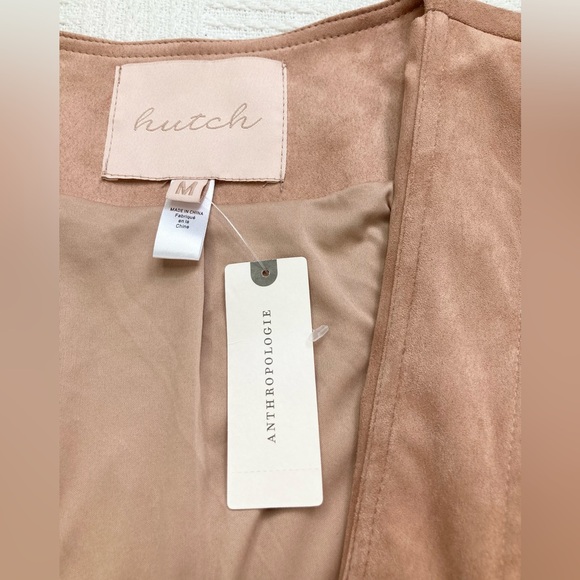 Hutch Anthropologie Jacket Draped Faux Suede Neutral Size Medium, NWT - Picture 11 of 16